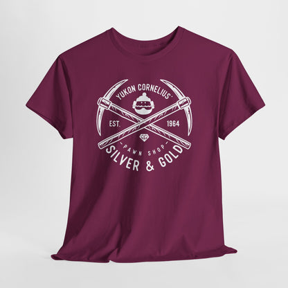 Silver & Gold Mining Graphic Tee — Yukon Pickaxe Logo Shirt