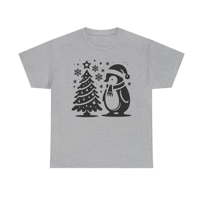 Penguin Christmas T‑Shirt — Cute Holiday Tree & Snowflake Tee