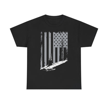 American Flag Sub Tee — Distressed Stars & Stripes Submarine T-Shirt