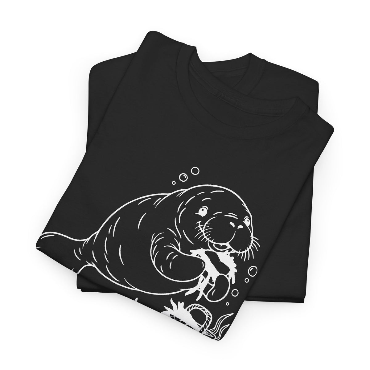 Chubby Mermaid Picnic Paddle Manatee T-Shirt