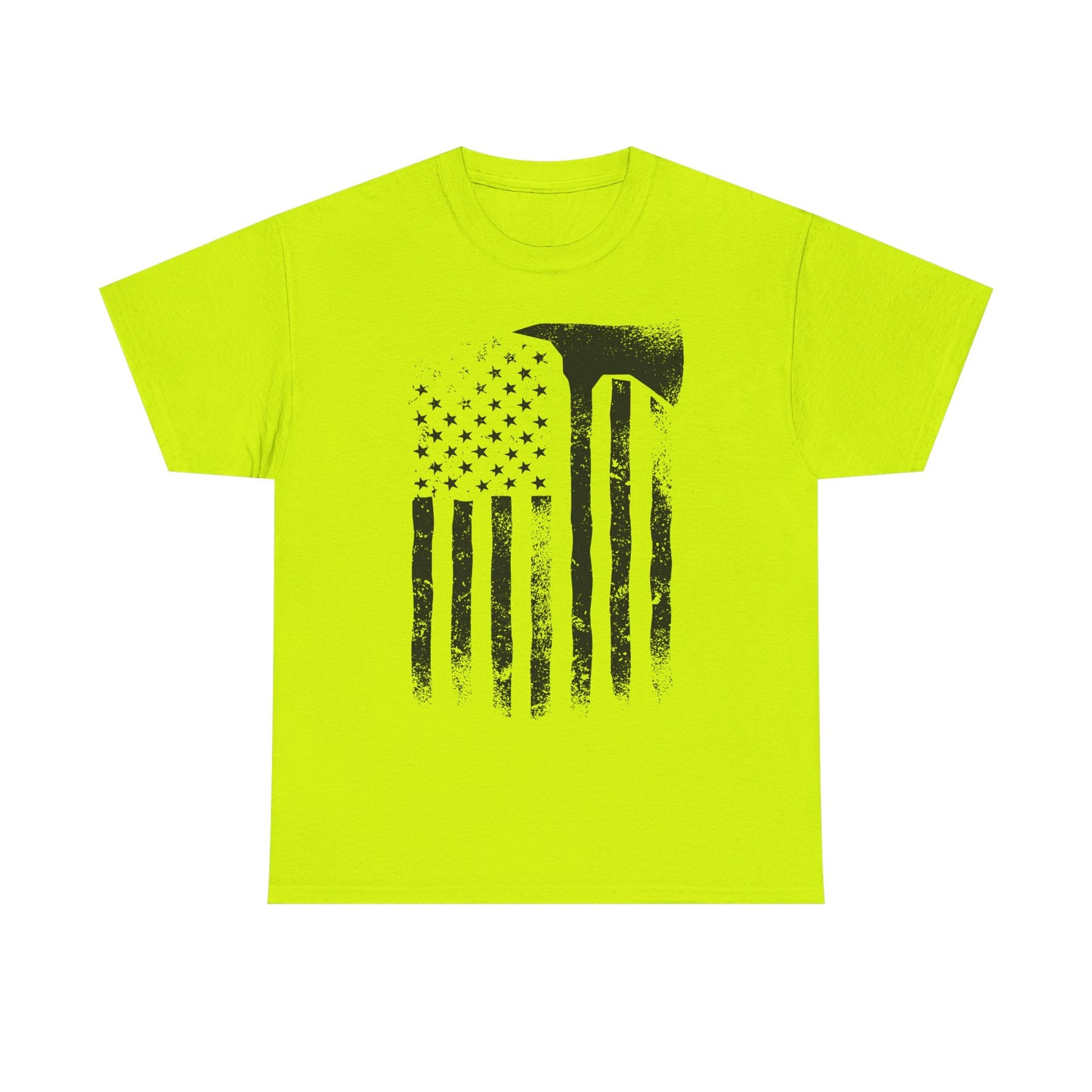 American Flag Axe T-Shirt — Distressed Patriotic Firefighter Tee