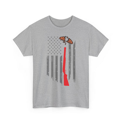 Rifle & Flag Graphic Tee — Patriotic Shooting Hunter Shirt