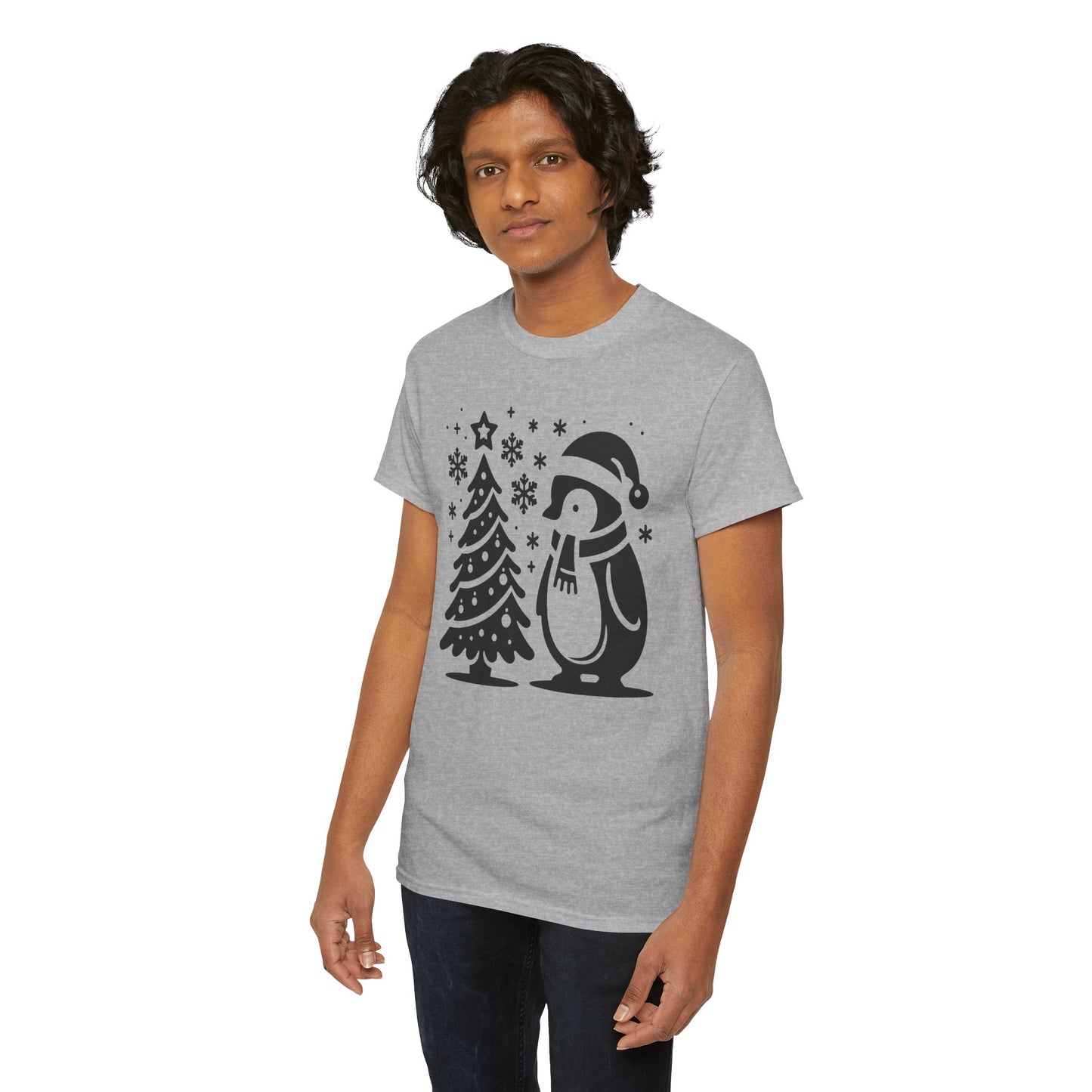 Penguin Christmas T‑Shirt — Cute Holiday Tree & Snowflake Tee