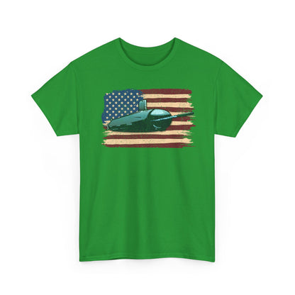 Vintage Submarine American Flag T-Shirt