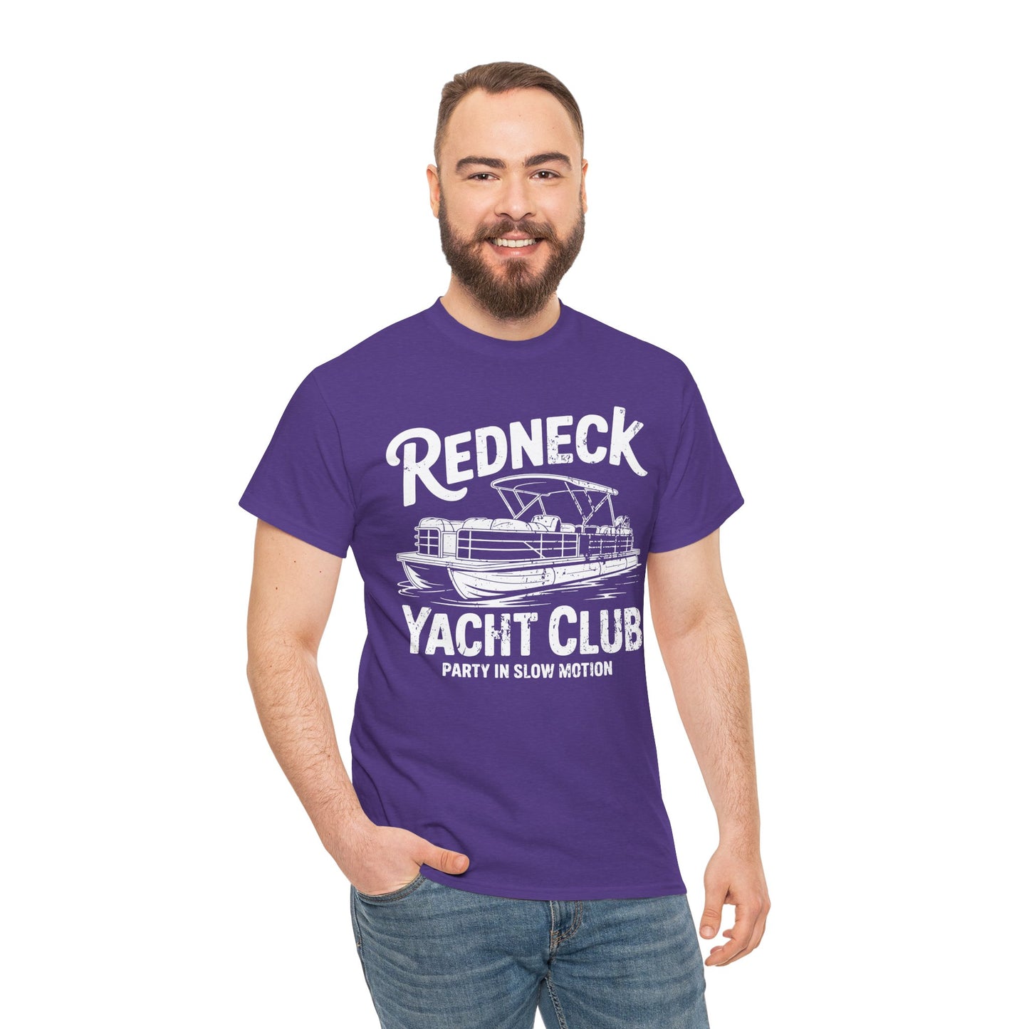 Redneck Yacht Club white T-Shirt — "Party in Slow Motion" Boating Tee