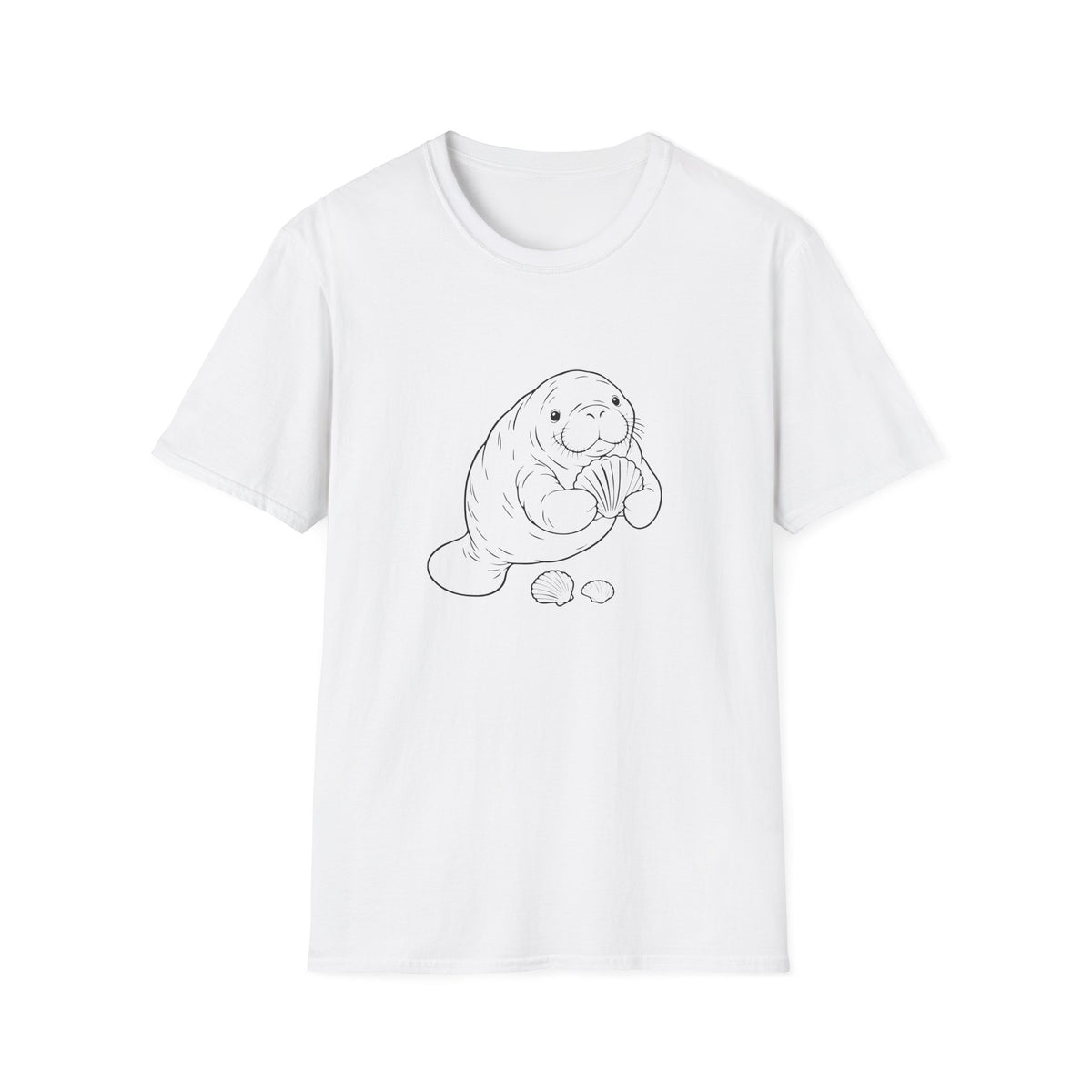 Chubby Mermaid Shell Collector Manatee T-Shirt