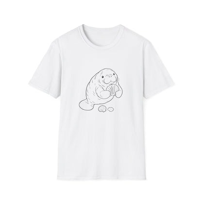 Chubby Mermaid Shell Collector Manatee T-Shirt