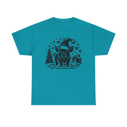 Christmas Pig T-Shirt | Festive Santa Pig Graphic Tee