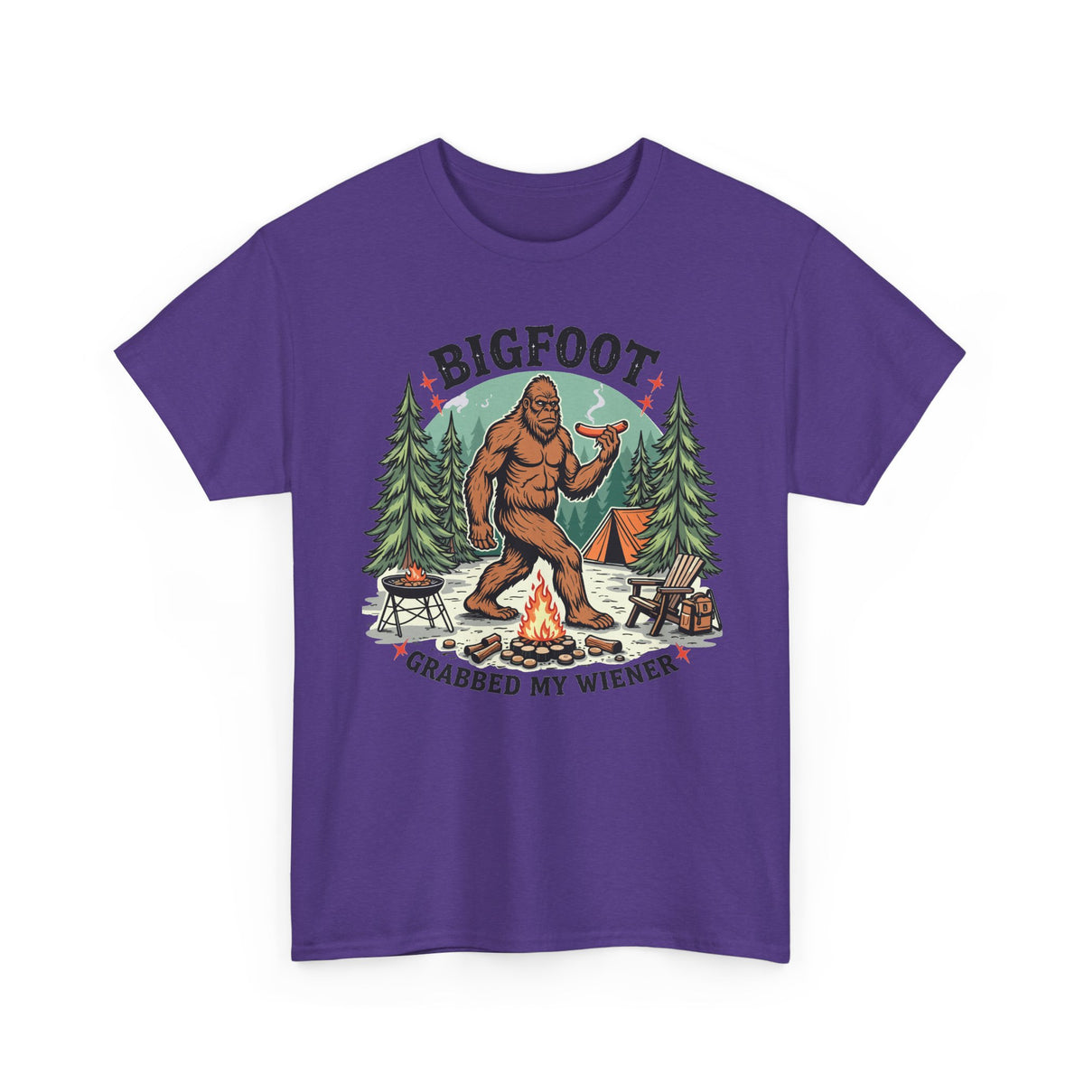 Bigfoot Grabbed My Wiener T-Shirt | Funny Camping Tee