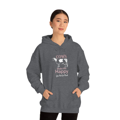 Cow Happy - Heavy Hooded Sweatshirt