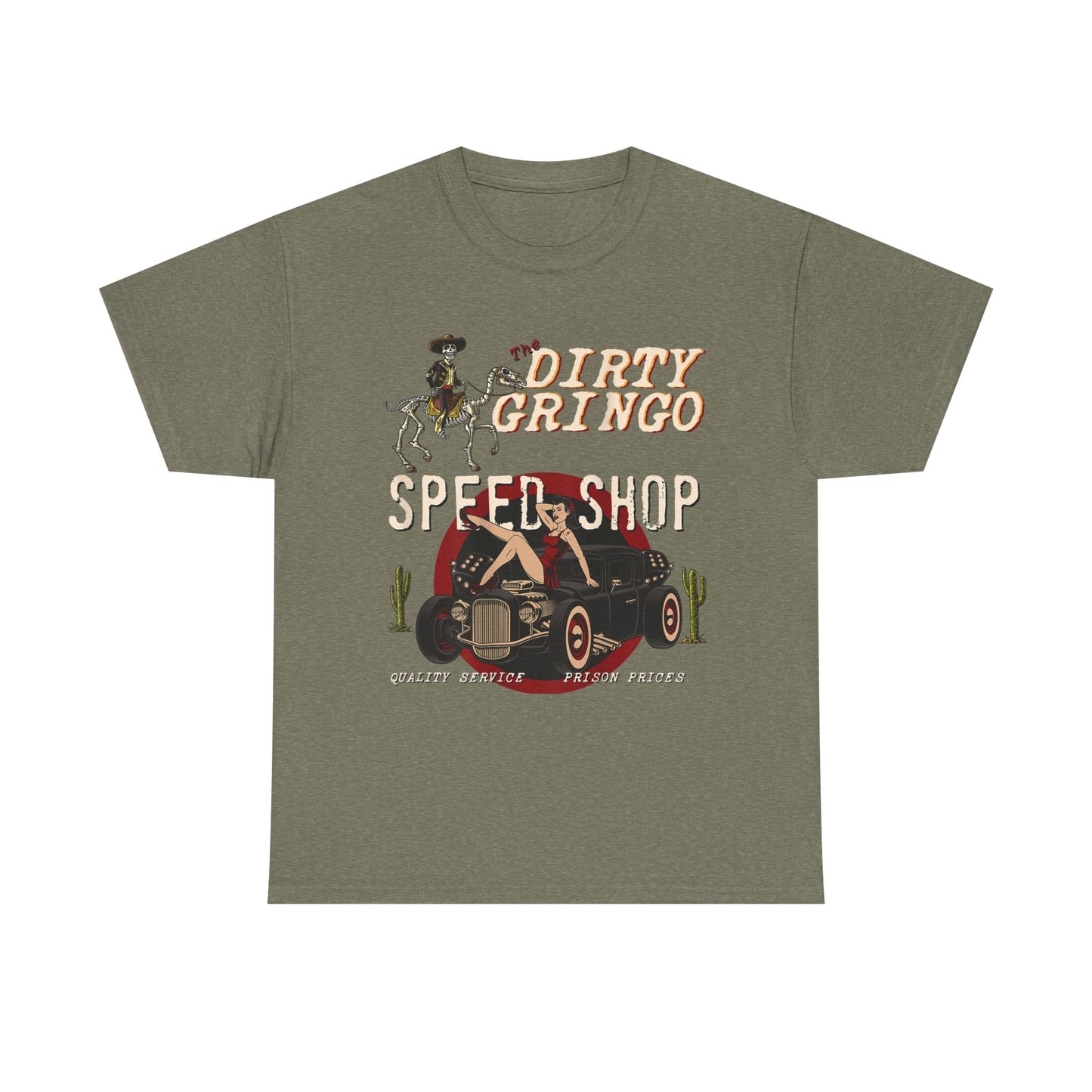 Dirty Gringo Speed Shop T-Shirt — Retro Hot Rod Garage Tee