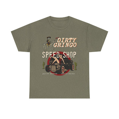Dirty Gringo Speed Shop T-Shirt — Retro Hot Rod Garage Tee