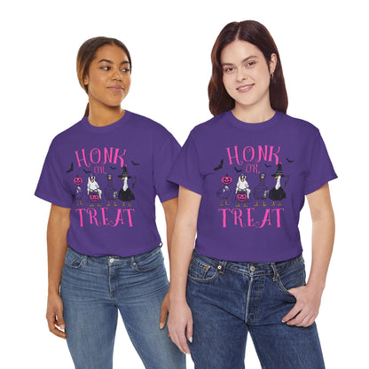 Honk or Treat Halloween Tee — Cute Costumed Dogs & Pink Lettering