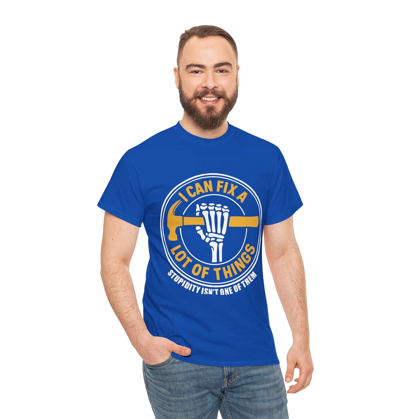 I Can Fix A Lot Of Things T-Shirt — Funny Mechanic Skeleton Wrench Tee