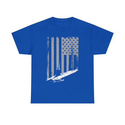 American Flag Sub Tee — Distressed Stars & Stripes Submarine T-Shirt