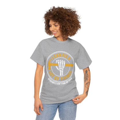I Can Fix A Lot Of Things T-Shirt — Funny Mechanic Skeleton Wrench Tee