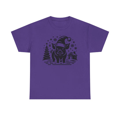 Christmas Pig T‑Shirt — Festive Santa Pig Holiday Tee