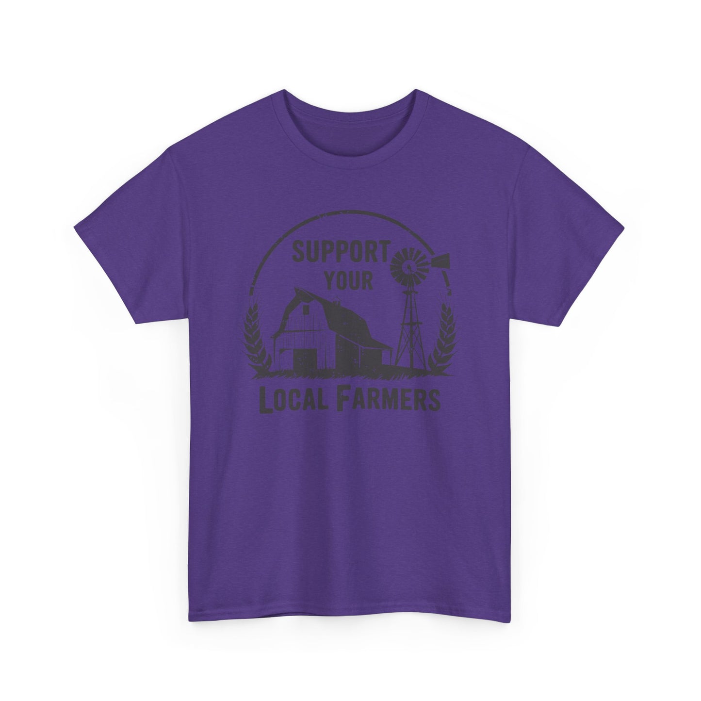 Support Your Local Farmers Tee — Rustic Farmhouse Barn & Windmill T‑Shirt