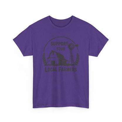 Support Your Local Farmers Tee — Rustic Farmhouse Barn & Windmill T‑Shirt