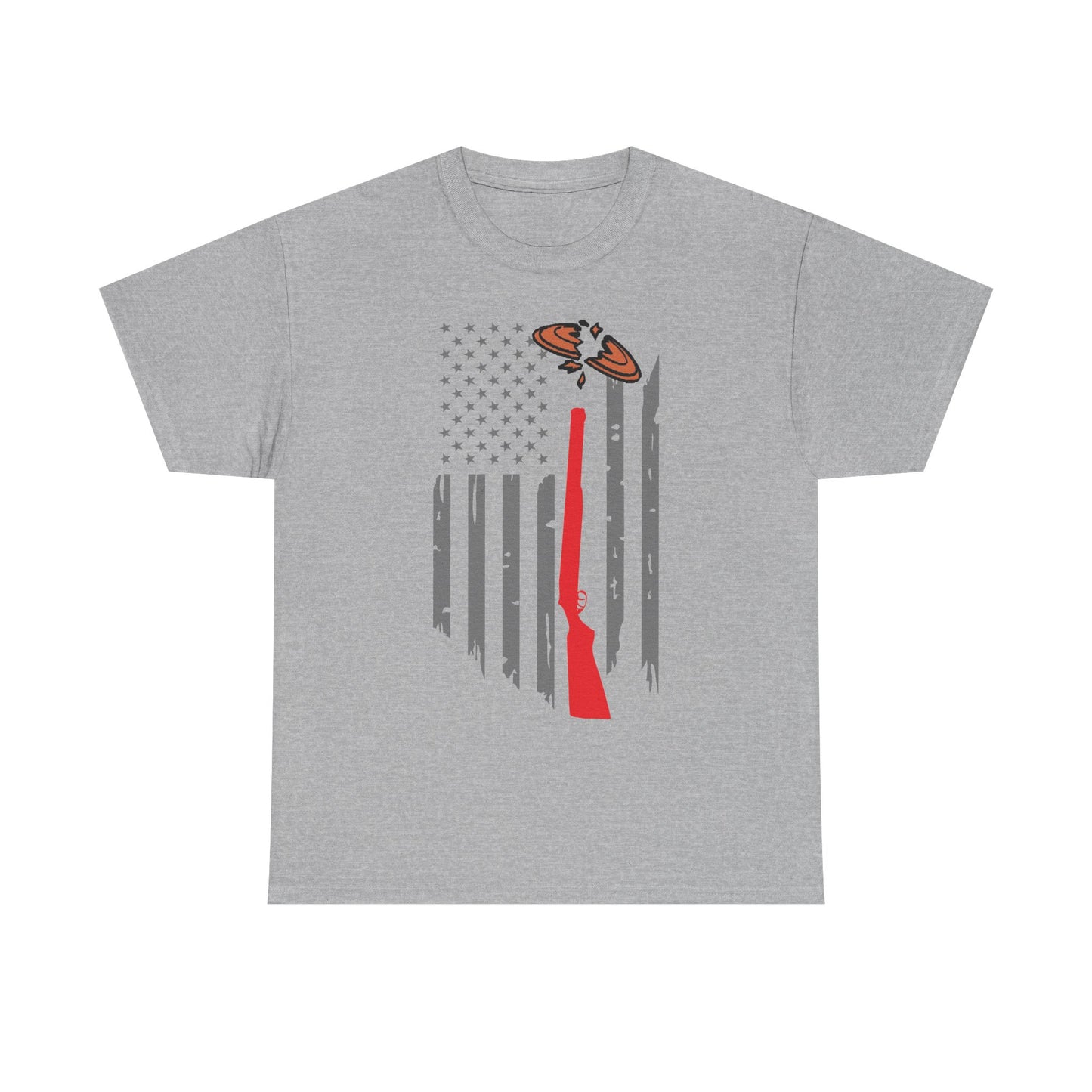 Rifle & Flag Graphic Tee — Patriotic Shooting Hunter Shirt