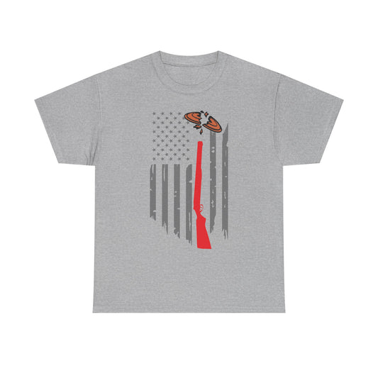 Rifle & Flag Graphic Tee — Patriotic Shooting Hunter Shirt