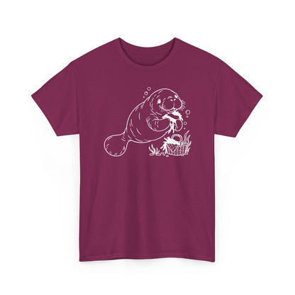 Chubby Mermaid Picnic Paddle Manatee T-Shirt