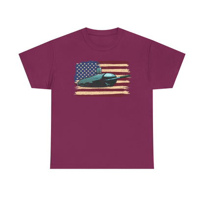 Vintage Submarine American Flag T-Shirt