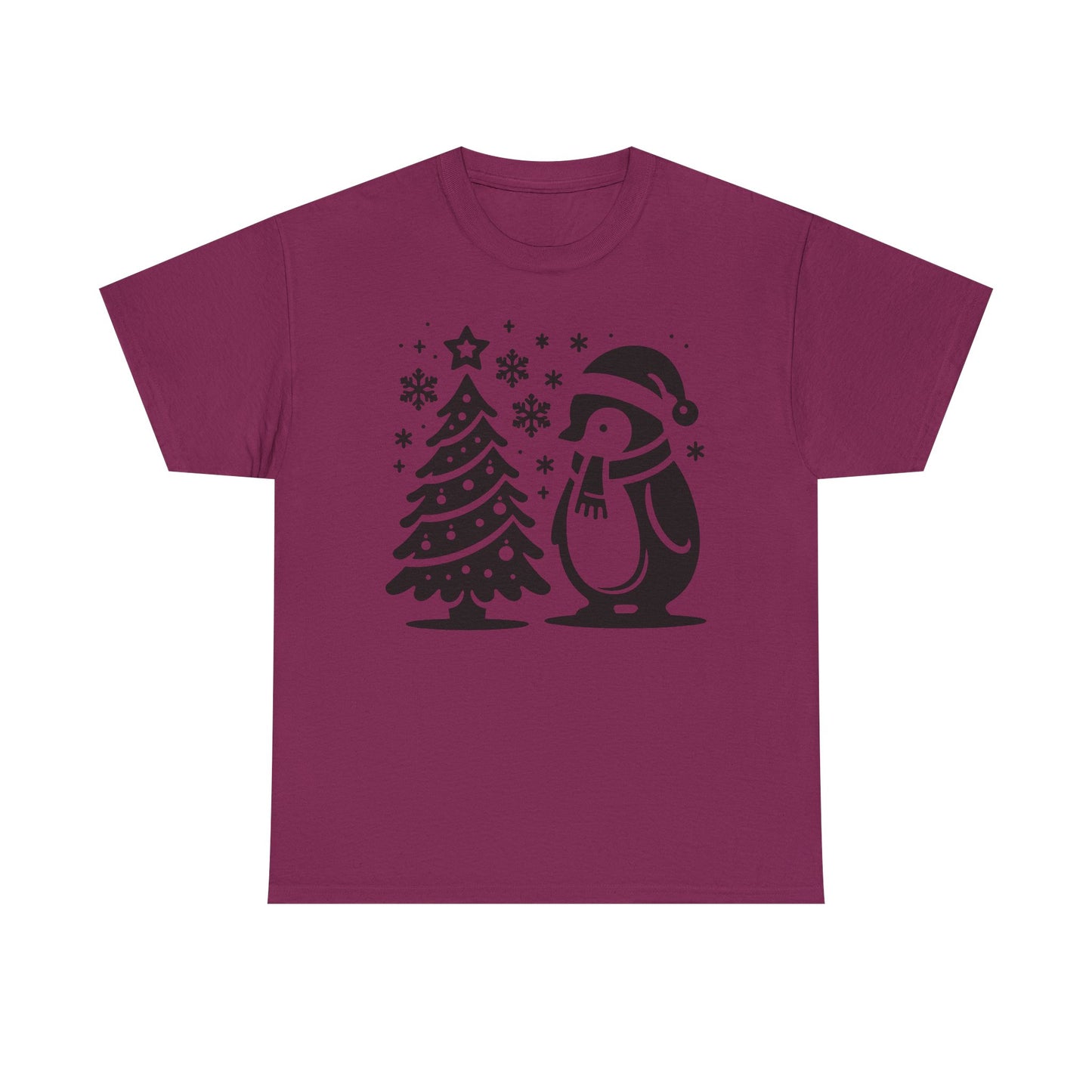 Penguin Christmas T‑Shirt — Cute Holiday Tree & Snowflake Tee