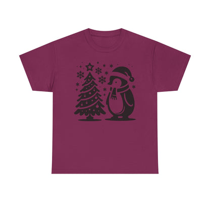 Penguin Christmas T‑Shirt — Cute Holiday Tree & Snowflake Tee