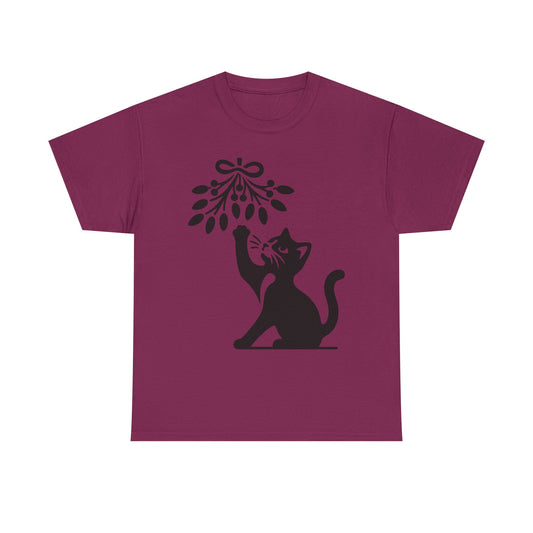 Cat Playing With Mistletoe Tee