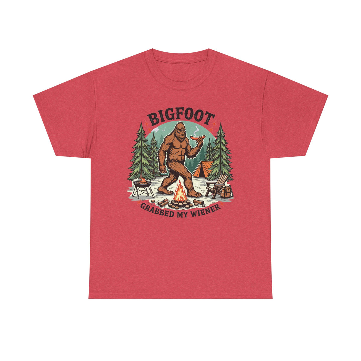 Bigfoot Grabbed My Wiener T-Shirt | Funny Camping Tee