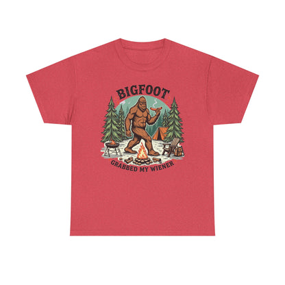 Bigfoot Grabbed My Wiener T-Shirt | Funny Camping Tee