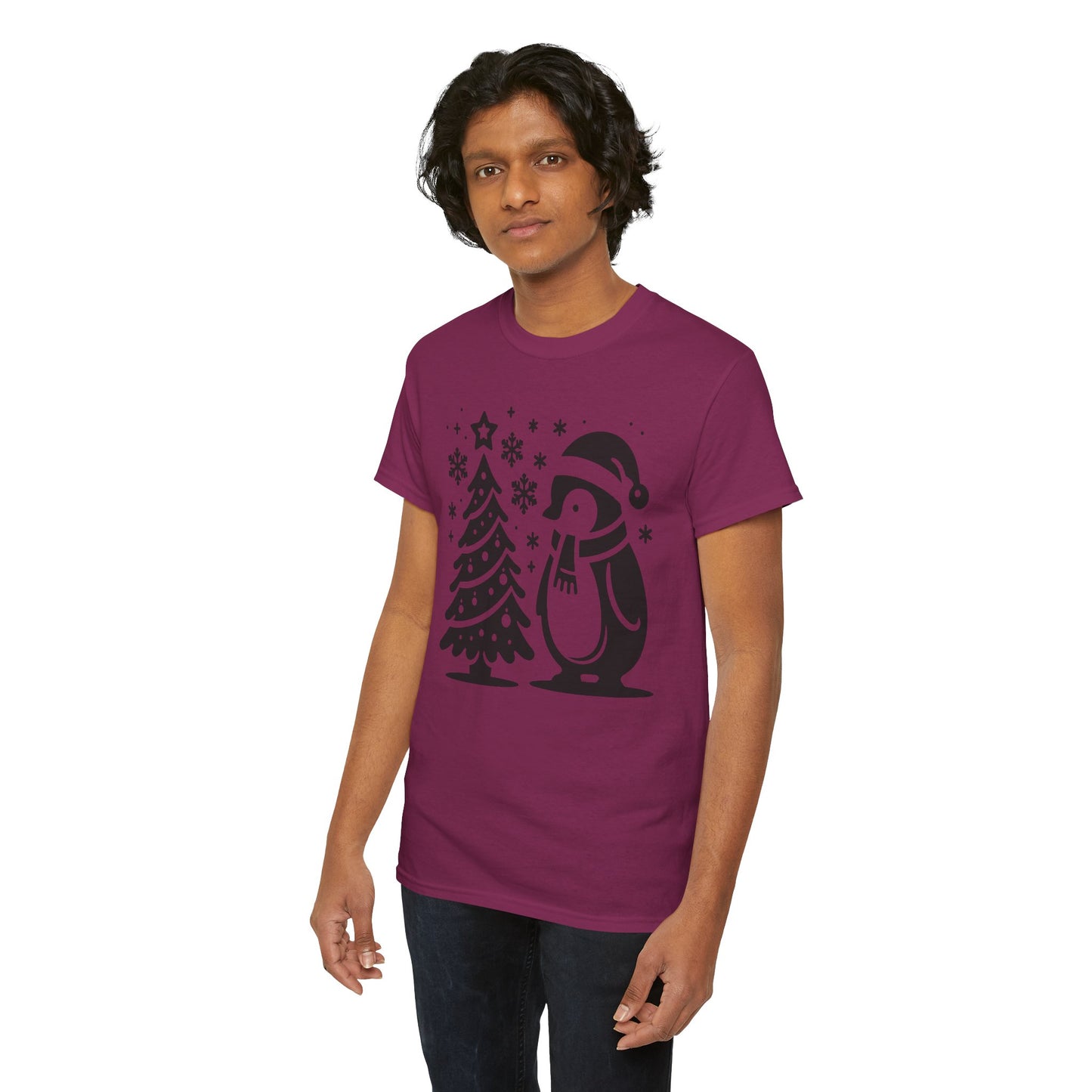Penguin Christmas T‑Shirt — Cute Holiday Tree & Snowflake Tee