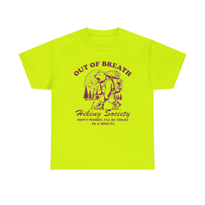 Hiking Tee — "Out of Breath" Hiking Society Graphic Shirt