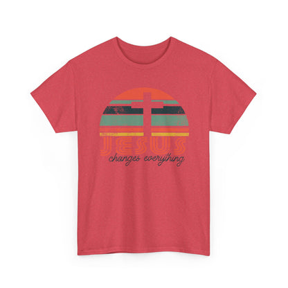 Jesus Changes Everything Tee — Retro Christian Cross Graphic Shirt