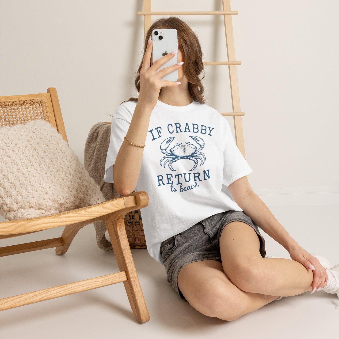 If Crabby Return to Beach T-Shirt – Funny Coastal Crab Tee for Beach Lovers