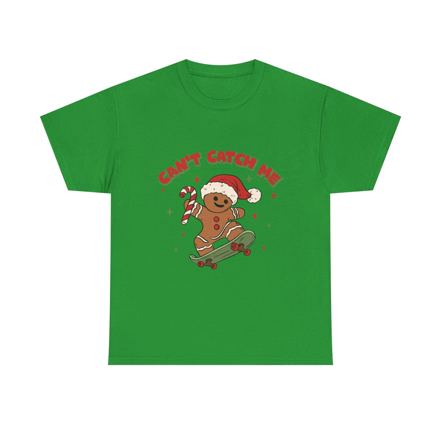 Gingerbread Skateboard Tee - "Can't Catch Me" Christmas T-Shirt