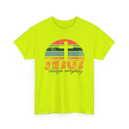 Jesus Changes Everything Tee — Retro Christian Cross Graphic Shirt