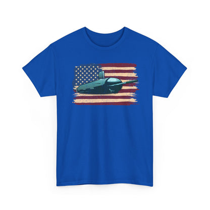Vintage Submarine American Flag T-Shirt