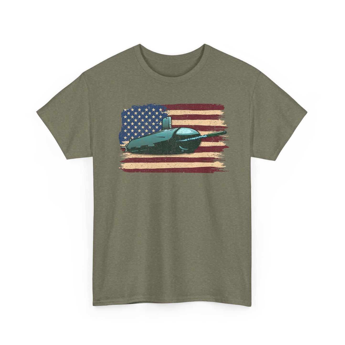 Vintage Submarine American Flag T-Shirt