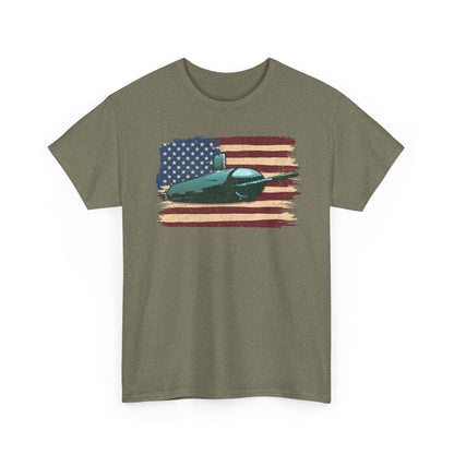 Vintage Submarine American Flag T-Shirt