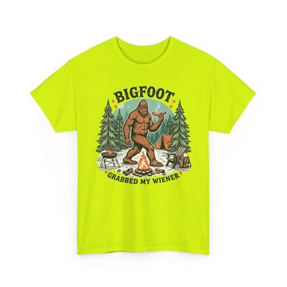Bigfoot Grabbed My Wiener T-Shirt | Funny Camping Tee