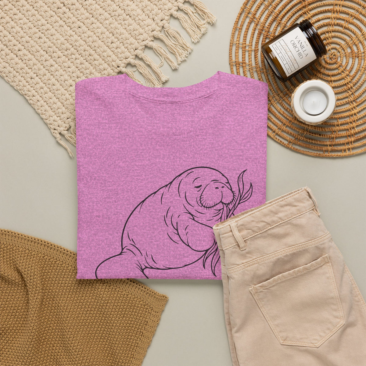 Chubby Mermaid Snack and Nap Manatee T-Shirt