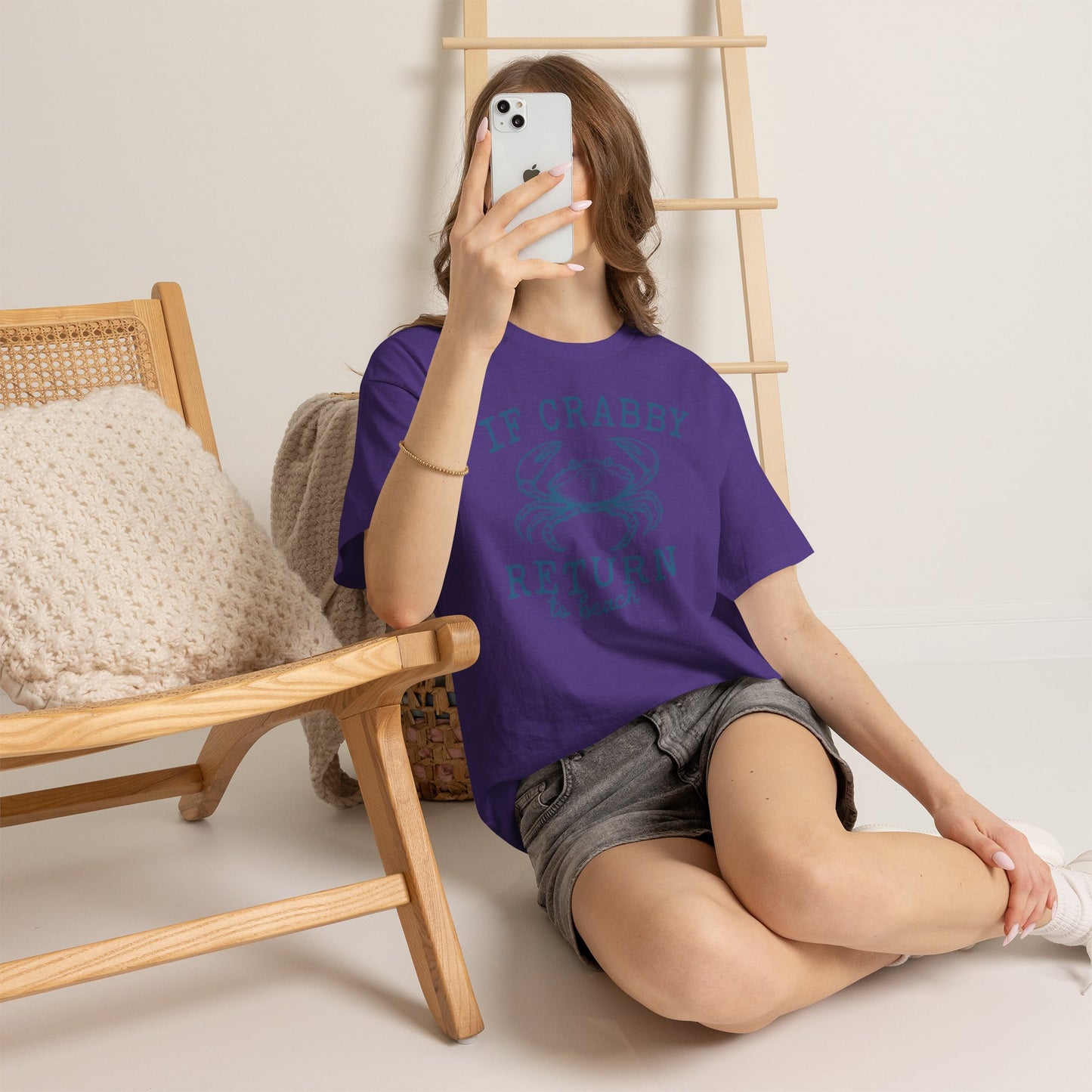 If Crabby Return to Beach T-Shirt – Funny Coastal Crab Tee for Beach Lovers