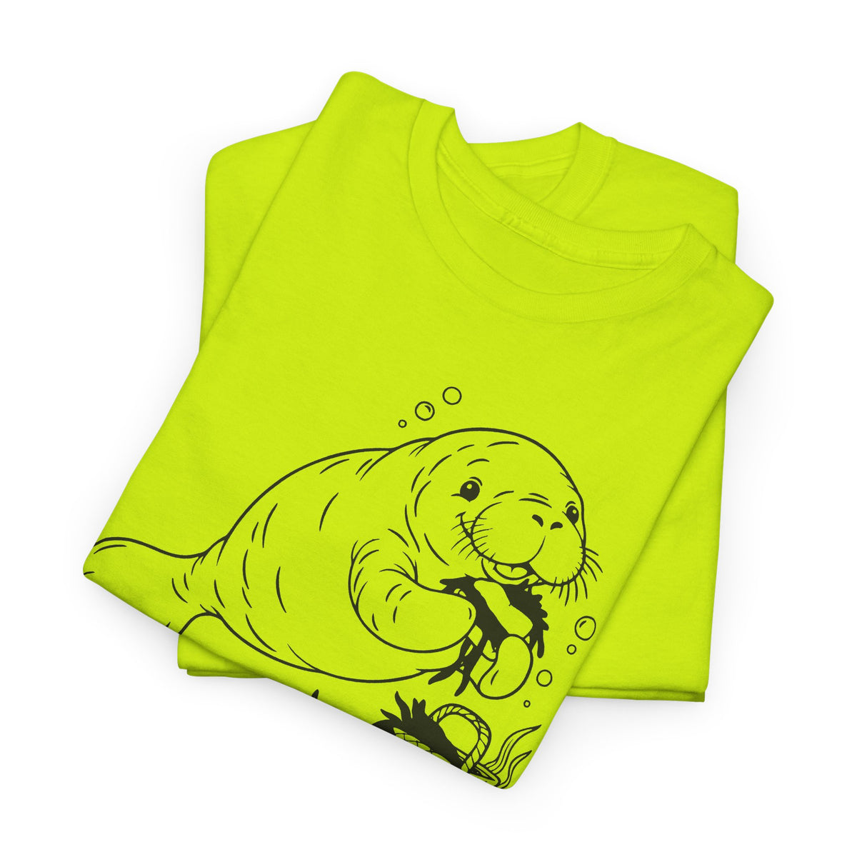 Chubby Mermaid Picnic Paddle Manatee T-Shirt