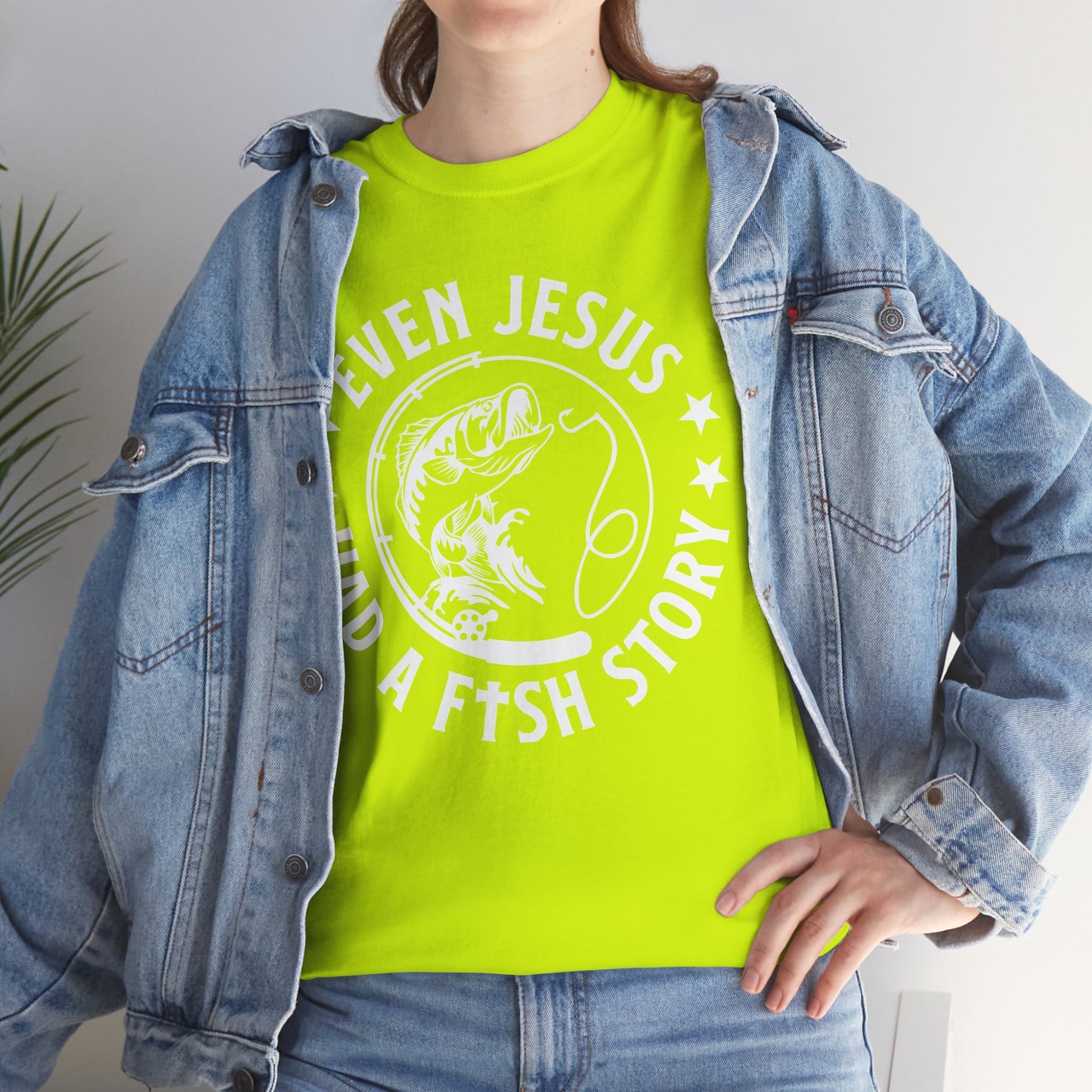 Fishing Tee-White  — "Even Jesus Had a Fish Story" Christian Outdoors Shirt