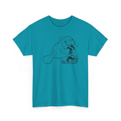 Chubby Mermaid Picnic Paddle Manatee T-Shirt