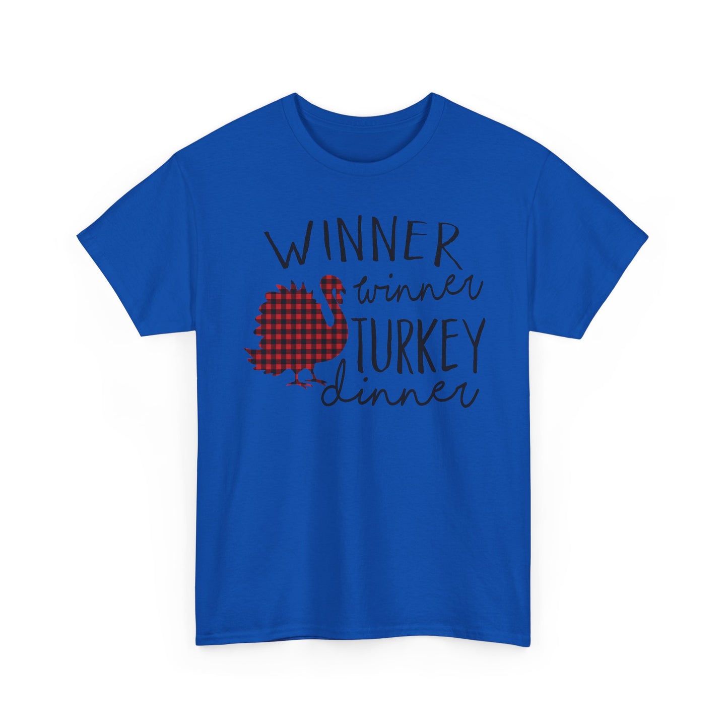 Winner Winner Turkey Dinner T-Shirt — Plaid Turkey Thanksgiving Tee