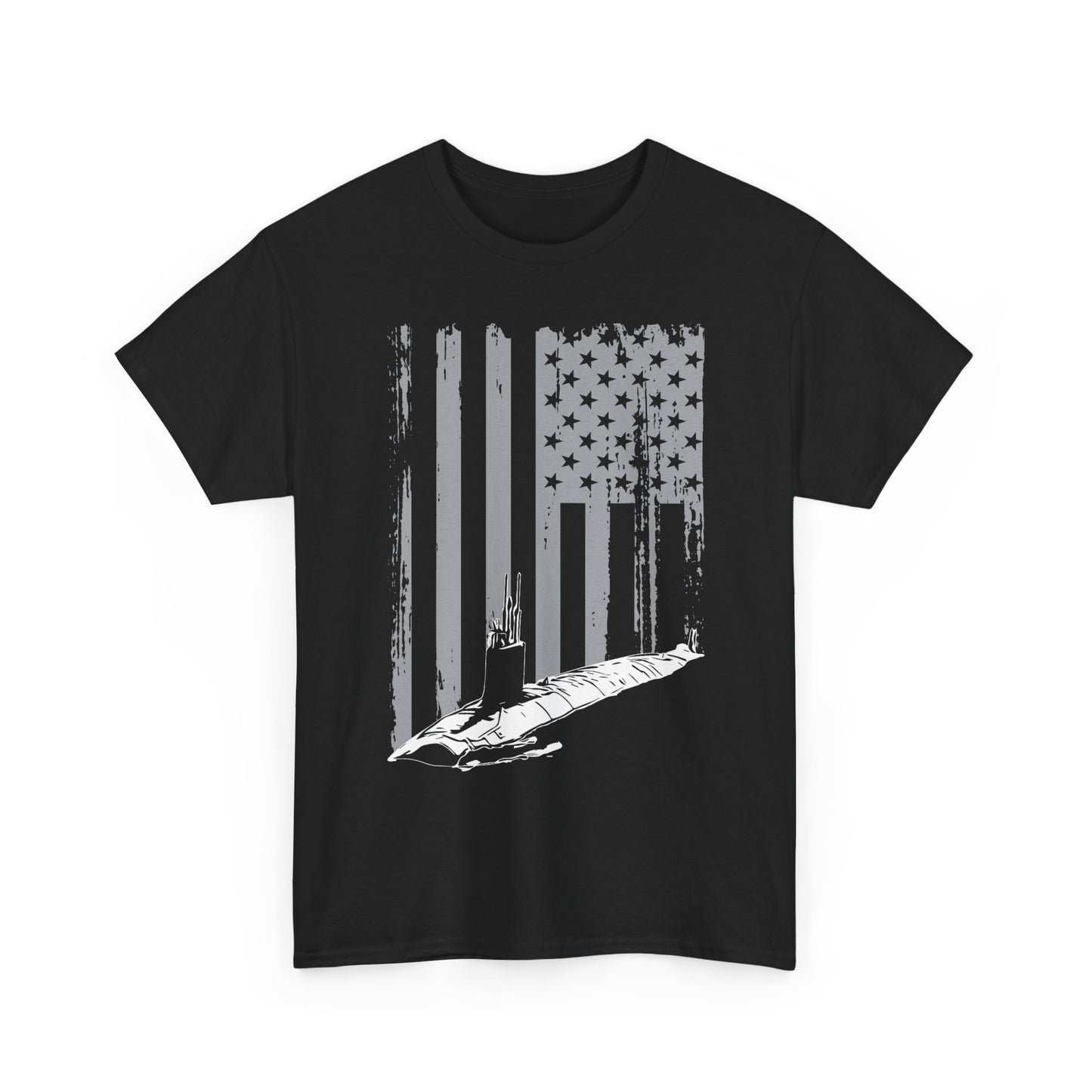 American Flag Sub Tee — Distressed Stars & Stripes Submarine T-Shirt