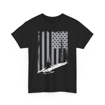American Flag Sub Tee — Distressed Stars & Stripes Submarine T-Shirt
